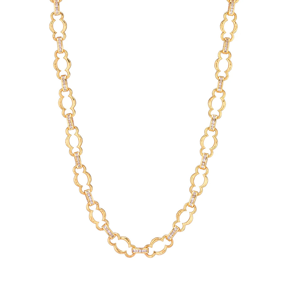 Maharani Petite Chain Necklace, 16"+2" - Clear Cubic Zirconia