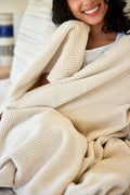 Harborview Herringbone Cream Blanket