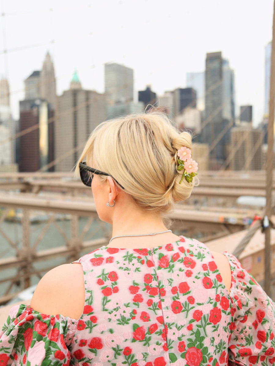 Hand-painted Wild Roses Claw Hair Clip | Eco-Friendly
