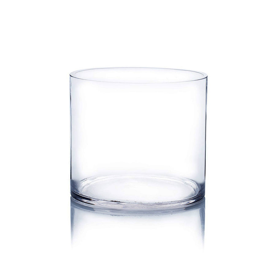 WGV Clear Cylinder Glass Vase - 6" x 6"H