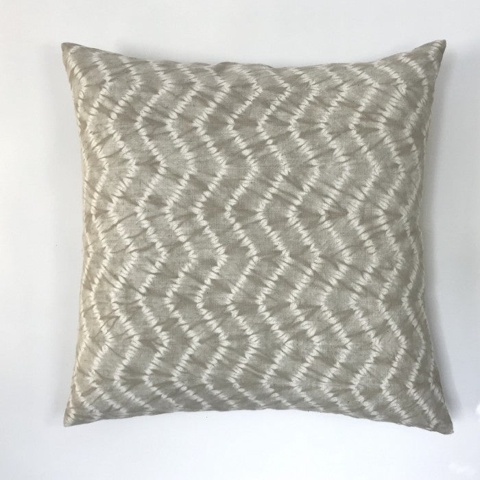 Shibori Chevron Stripe Gray Pillow - 24 x 24
