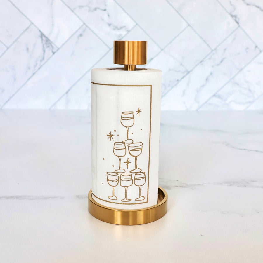 Gold Cocktail Napkin Stand With Napkins
