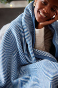 Harborview Herringbone Cornflower Blanket