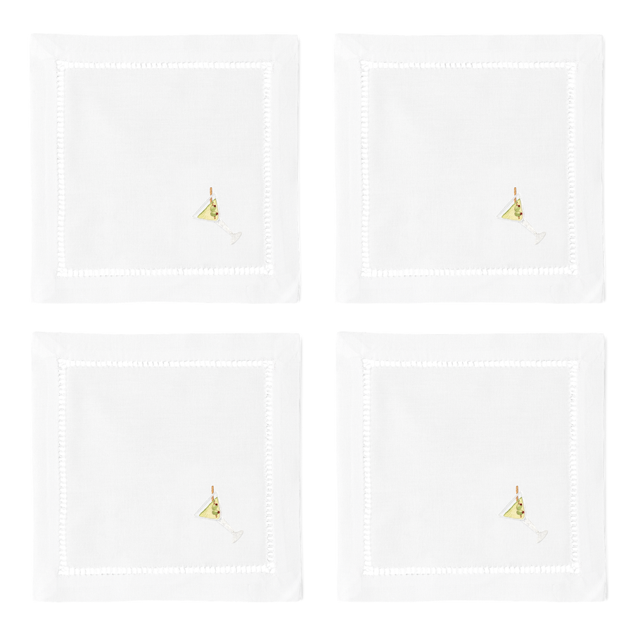 Dirty Martini Cocktail Napkins | Set of 4
