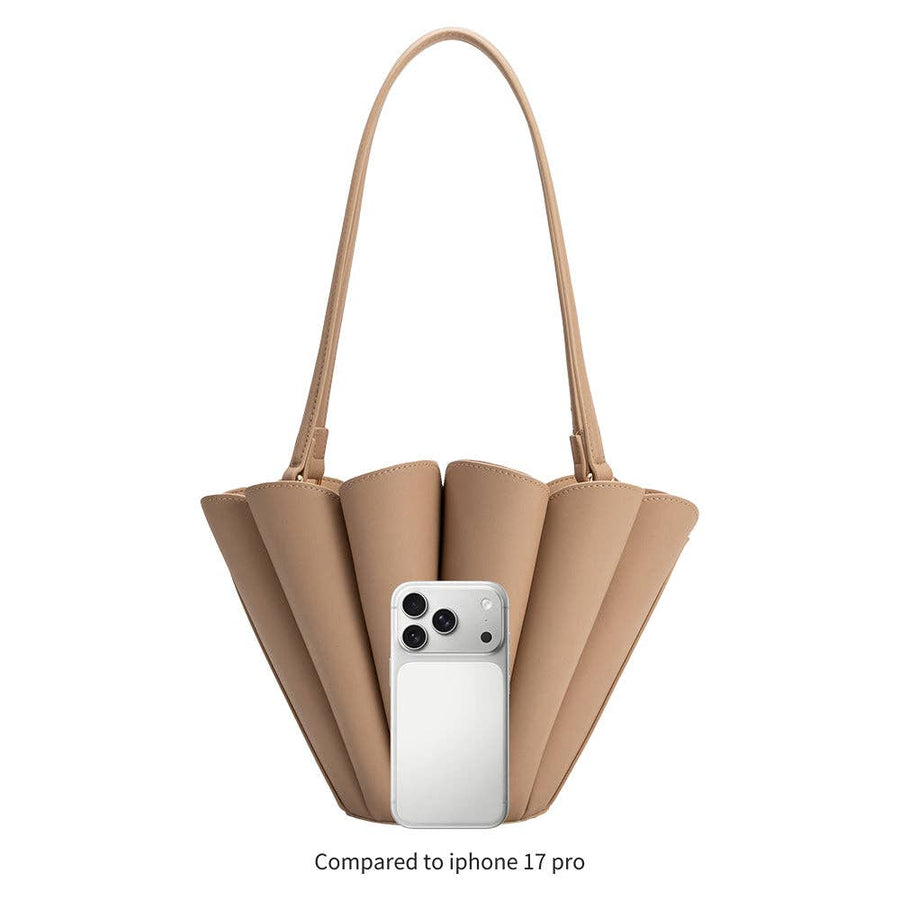 Shellie Nude Recycled Vegan Leather Shoulder Bag