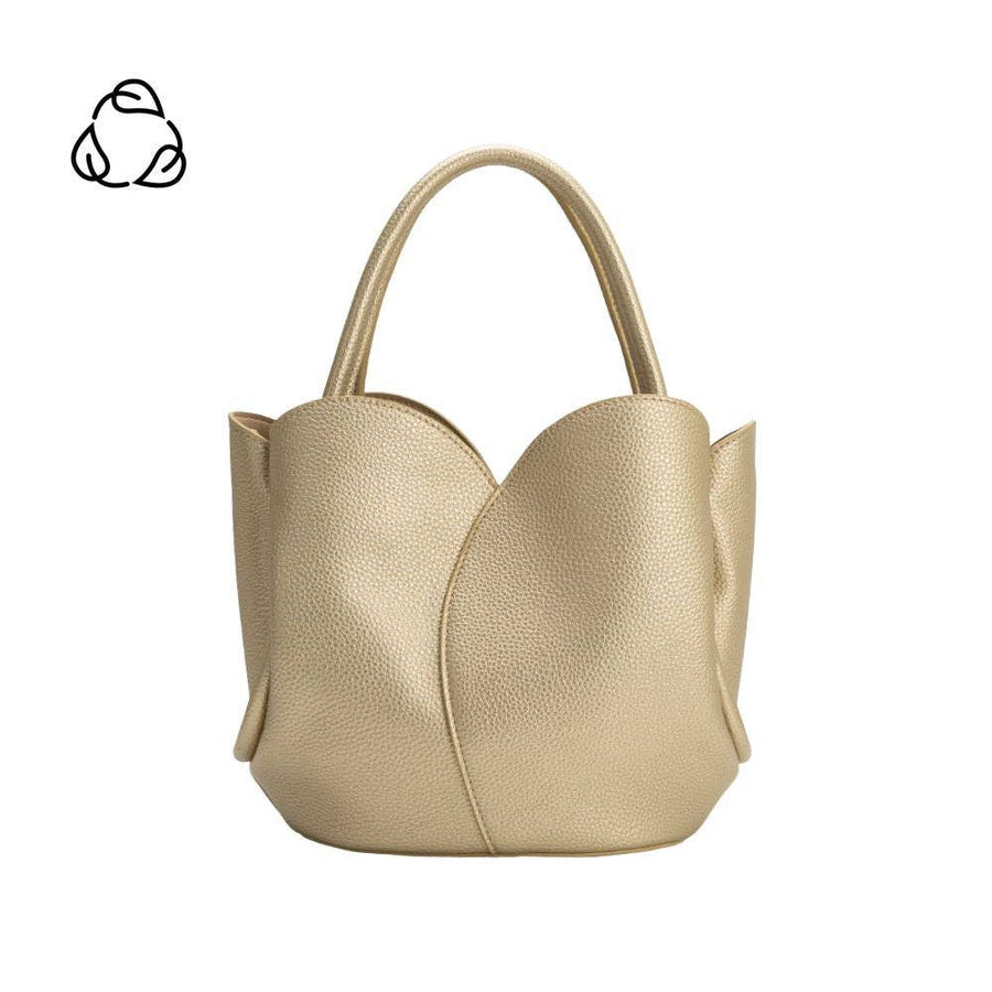 Tulip Gold Recycled Vegan Leather Top Handle Bag