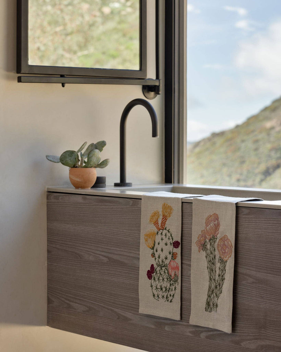 Prickly Pear Cactus Bloom Tea Towel