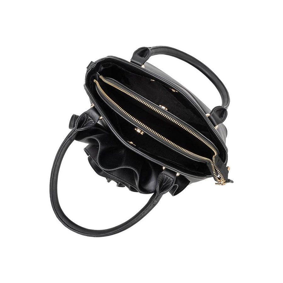 Roxanne Black Recycled Top Handle Bag