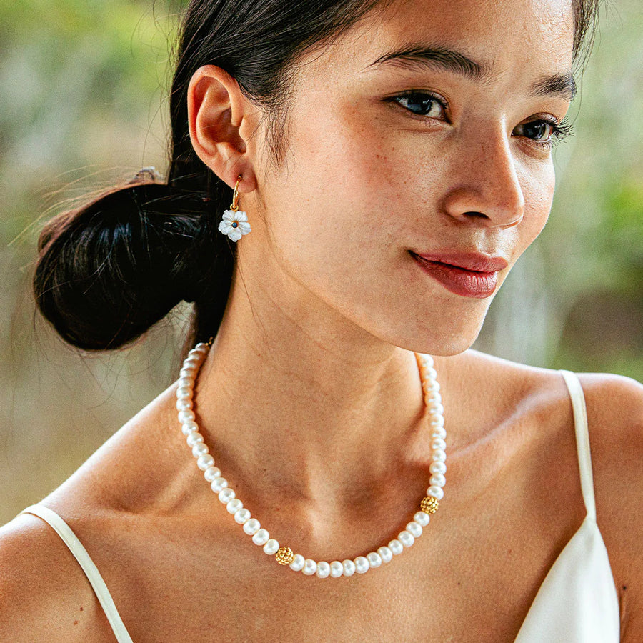 Berry Single Strand Necklace, 16"+2'' - Pearl