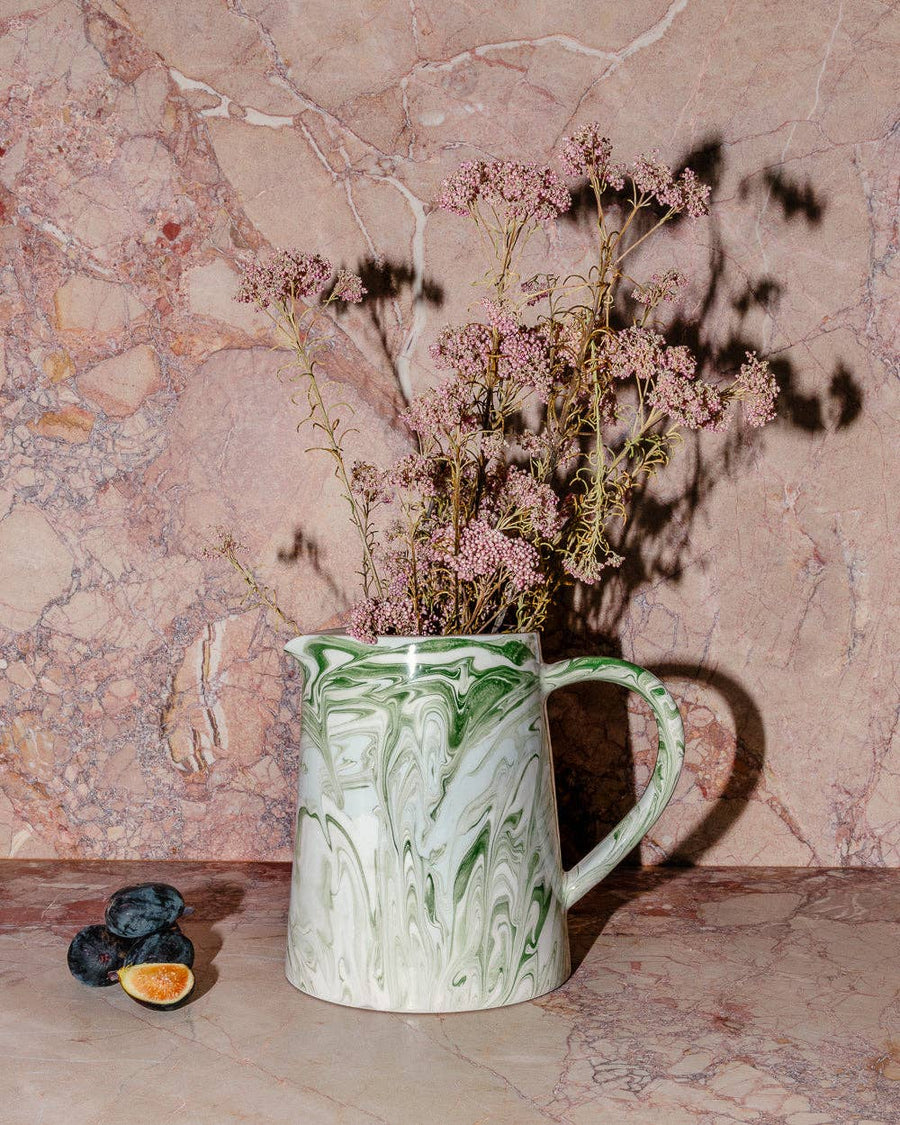 Marbled Olive Pitcher