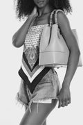 Bamboo Babe Bag in Black Dollar Leather