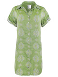 Roll Sleeve Camp Dress - Ethnic Jacquard