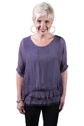 Adriana Silk Double Raw Edge Top (BQ209)