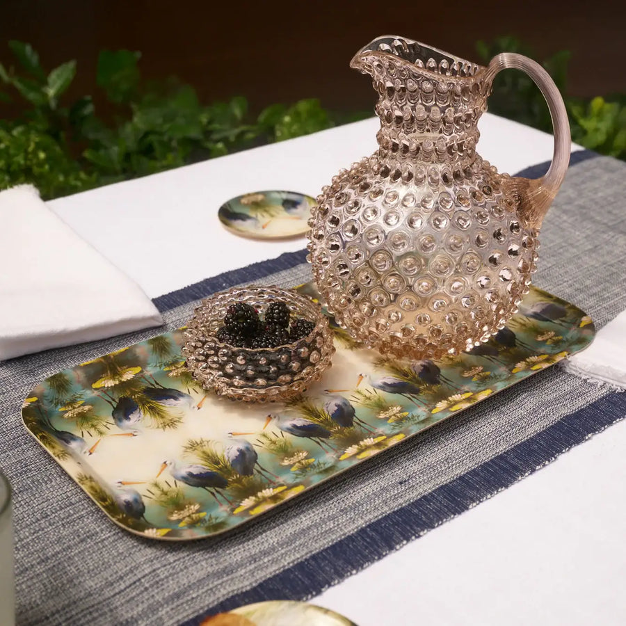 Hobnail Glass Pitcher | Apricot Chiffon | 2L | Vintage Jug