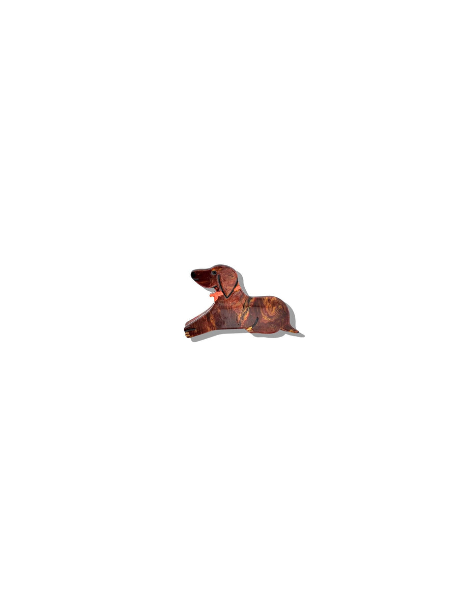 Hand-Painted Mini Dachshund Claw Hair Clip | Eco-Friendly