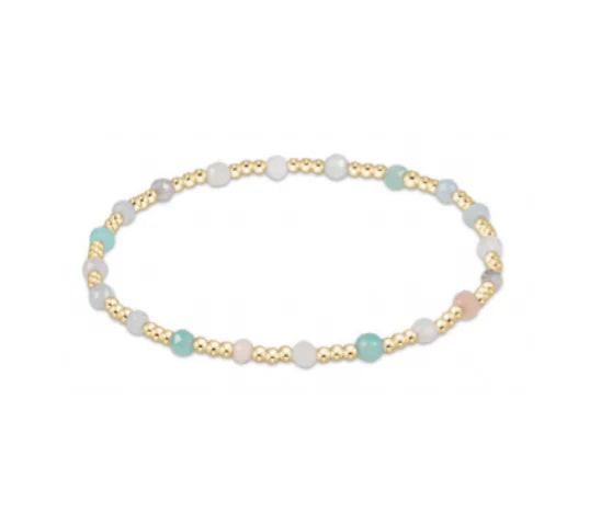 Gemstone Gold Sincerity Pattern 3MM Bead Bracelet - Hot Mess Spring 2025