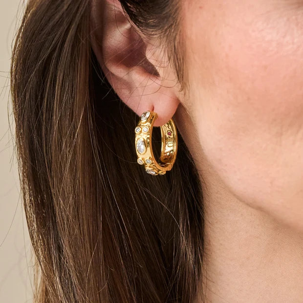 Maharani Huggie Hoop Earrings - Cubic Zirconia