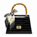 GF1925 - LUXURY ITALIAN CROCCO LEATHER BAMBOO HANDLE BAG