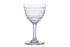 Set Of Six Crystal Liqueur Glasses with Greek Key Design