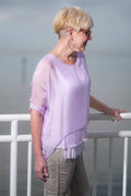 Adriana Silk Double Raw Edge Top (BQ209)