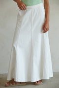 Woven 100% Cotton Denim Maxi Flare Skirt
