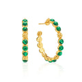Berry Gem Medium Hoop Earrings - Malachite