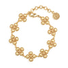 Berry Clover Linear Bracelet, 7"+2" - Gold