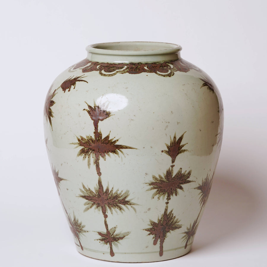 Rustic Copper Glazed Porcelain Bamboo Jar