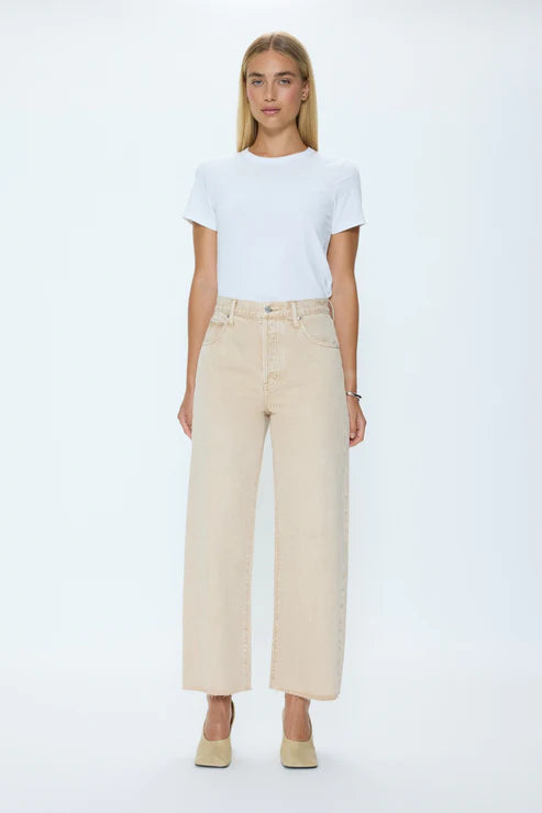 Tate Crop High Rise Bowed Wide Leg