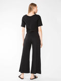 Ponte Knit Wide Leg Pant Cropped