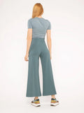 Ponte Knit Wide Leg Pant Cropped