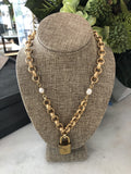 Mega Rolo & Pearl Lock Necklace