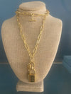 Long Paperclip Lock Necklace