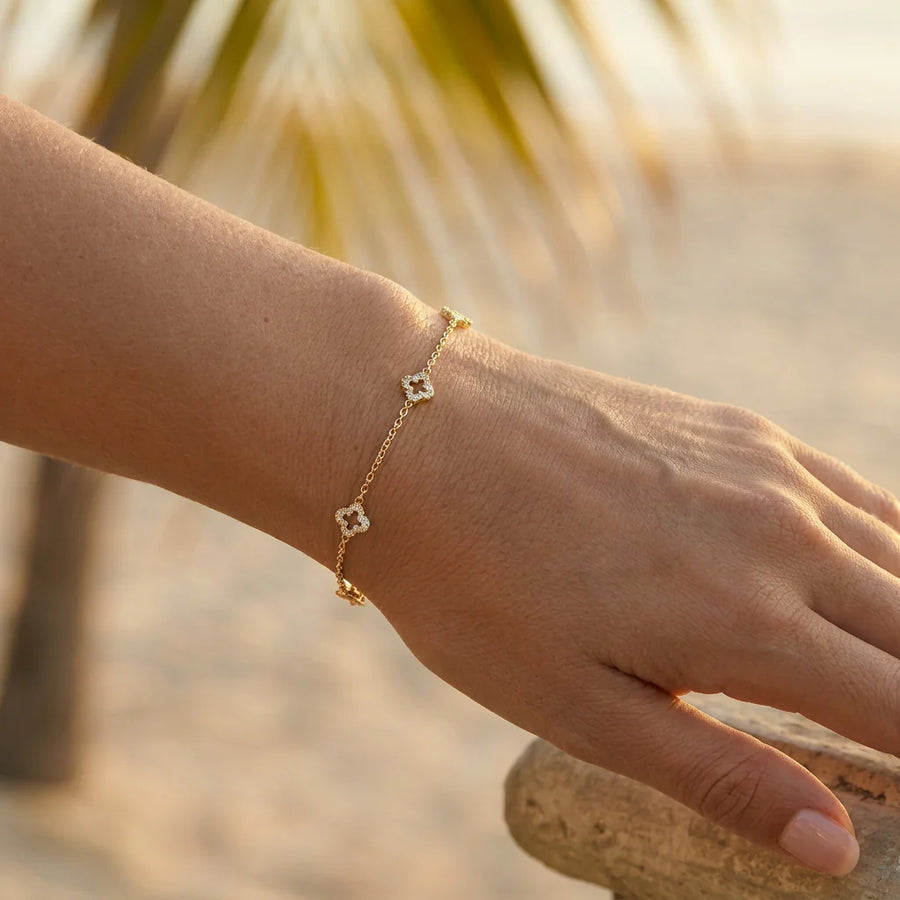 Diamond Station Chain Bracelet
