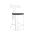 Tristan Klismos Bar Stool - Grey Velvet