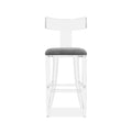 Tristan Klismos Bar Stool - Grey Velvet