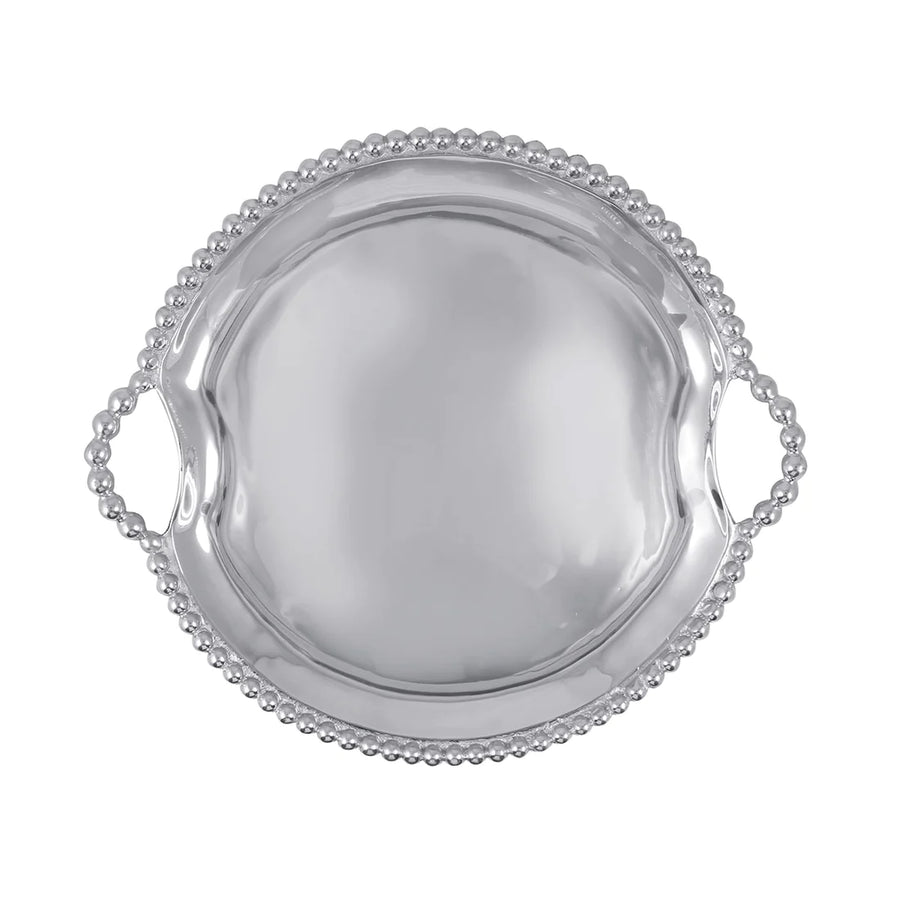 Pearled Round Handle Tray