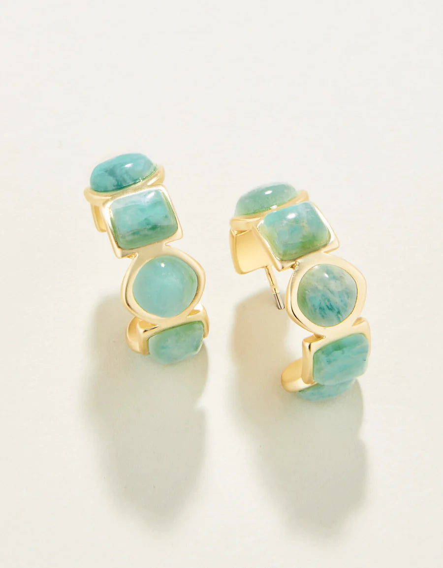 Maera Amazonite  Hoop Earrings