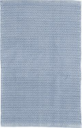 Herringbone Denim & White Indoor/Outdoor Rug