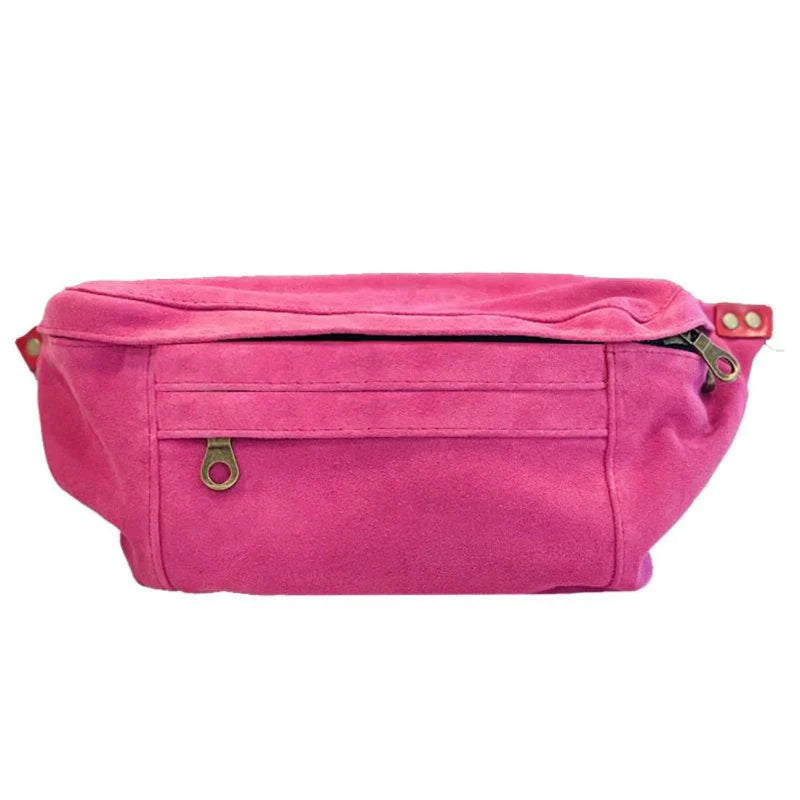 Cross Your Heart Sling Bag | Pink Suede