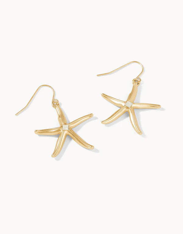 Sea Star White Opal Earrings