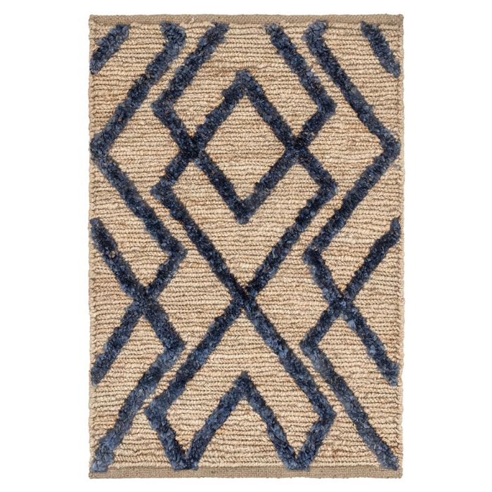 Marco Navy Jute Soumak Woven Rug