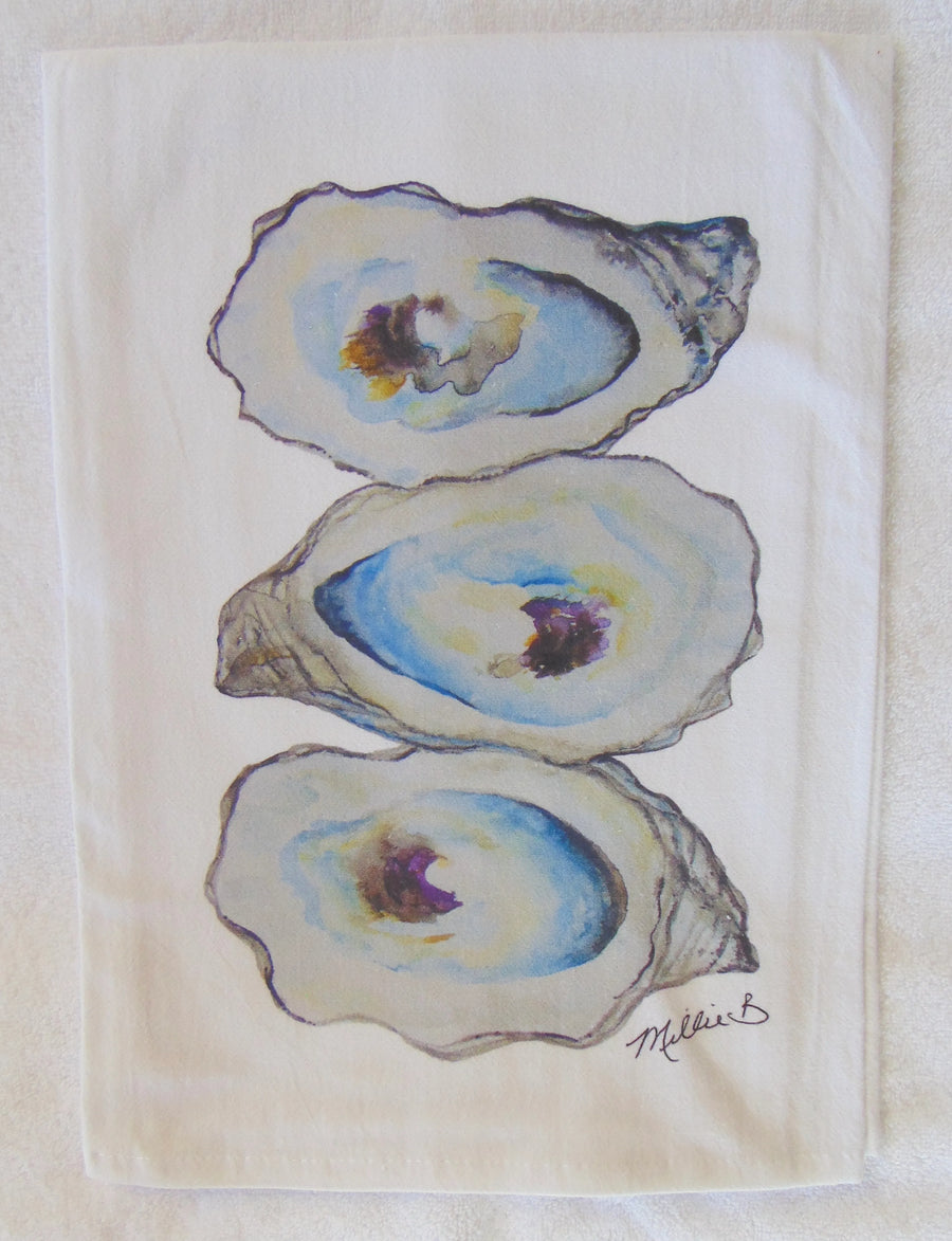 Watercolor 3 Oyster (Limited Ed.) Kitchen Flour Sack Napkin