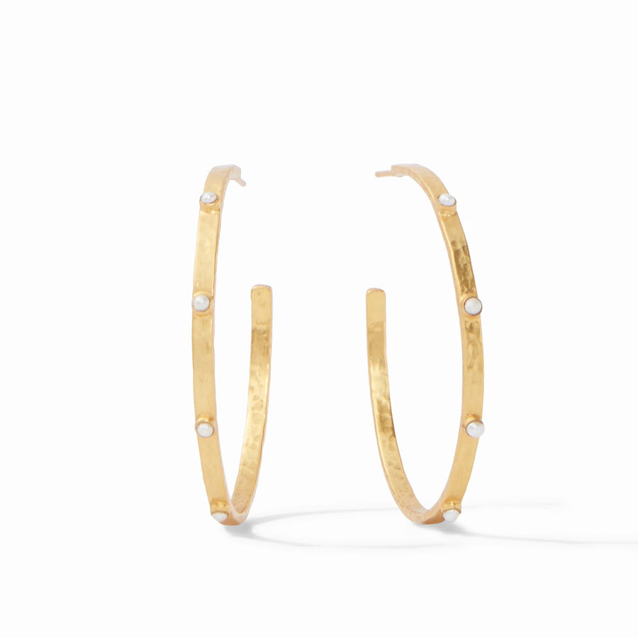 Crescent Stone Hoop Pearl