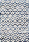 Denim Rag Diamond Ivory Woven Cotton Rug