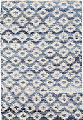 Denim Rag Diamond Ivory Woven Cotton Rug