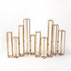 Set of 10 Hinged Flower Vases with Antiqued Gold Finish