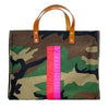 Medium Mimi Bag | Camo Nylon w/Pink & Red Stripe