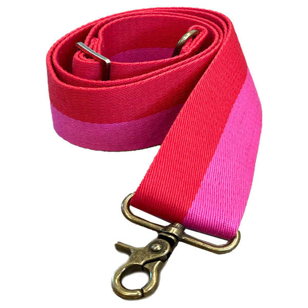Parker Thatch Pink/Red Adjustable Crossbody Strap - Pink & Red Stripe