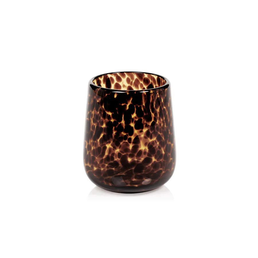 Stemless Tortoise All Purpose Glass - Amber & Black